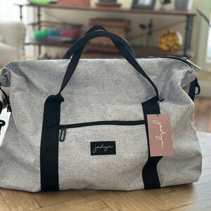 Gray and Black Women's Travel Bag